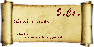 Sárvári Csaba névjegykártya