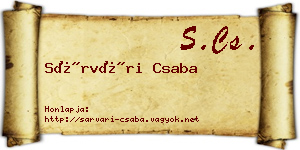 Sárvári Csaba névjegykártya