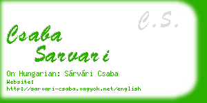 csaba sarvari business card